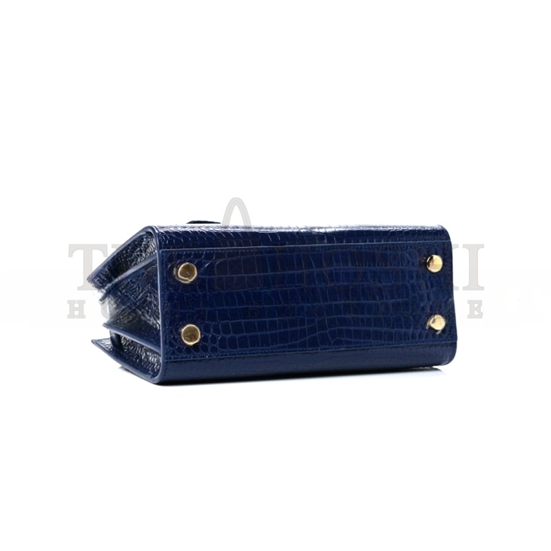 Y51 BLUE CROC EMBOSSED LEATHER NANO CLASSIC SAC DE JOUR TOTE 392035DND1N4150 (22*18*10.5cm) Master Quality